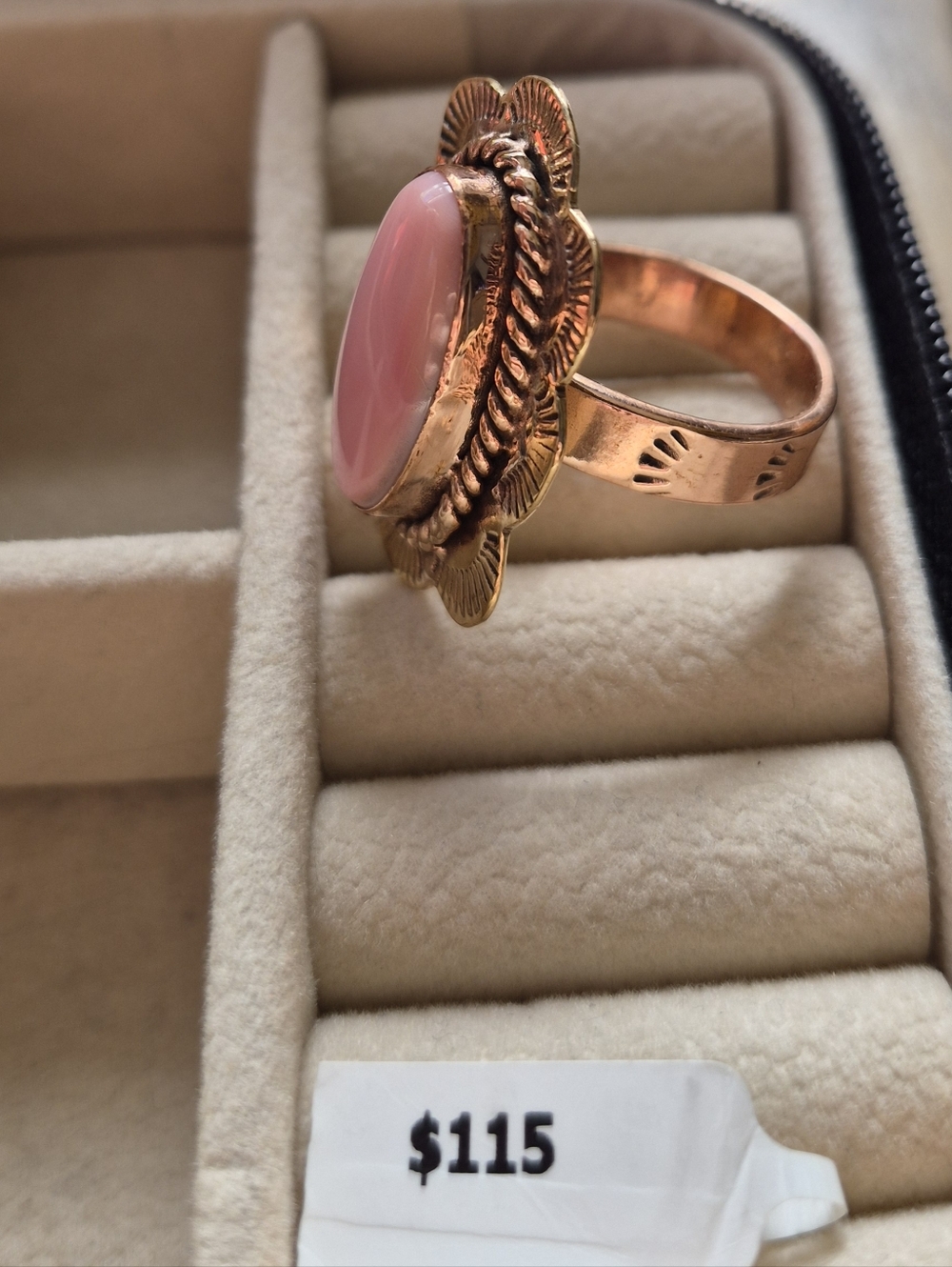 Pink Conch Copper Ring - Picture 2 of 5